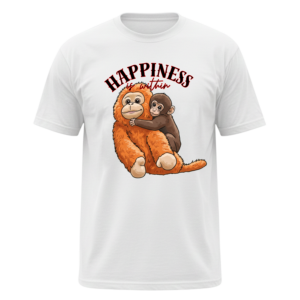 Happiness is Within Punch Monkey Graphic T-Shirt | Viral Meme Streetwear Tee | Premium Cotton Aesthetic Wear